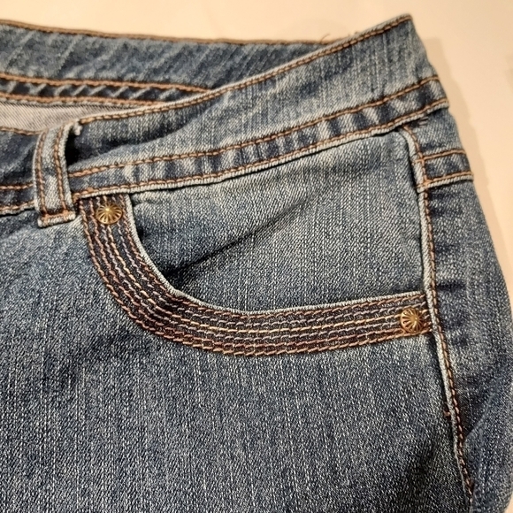BANDOLINO Indigo denim Morgan high rise embroidered pockets jeans sz 14 - Picture 11 of 13
